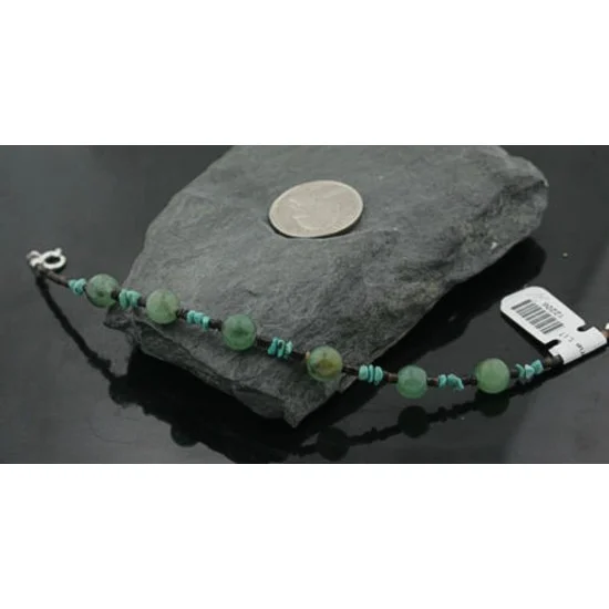 Certified Authentic Navajo .925 Sterling Silver Natural Turquoise Jade Native American Link Bracelet 390733565386