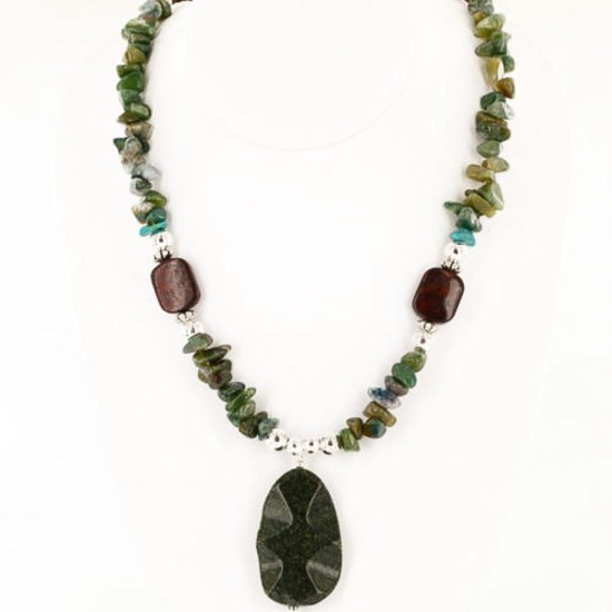 Certified Authentic Navajo .925 Sterling Silver Natural Turquoise Jade Native American Necklace 15215-38 Certified Authentic Navajo .925 Sterling Silver Natural Turquoise Jade Native American Necklace 15215-38