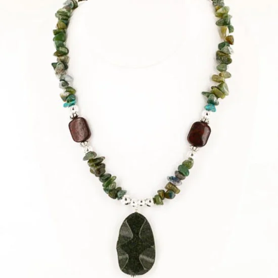 Certified Authentic Navajo .925 Sterling Silver Natural Turquoise Jade Native American Necklace 15215-38 Certified Authentic Navajo .925 Sterling Silver Natural Turquoise Jade Native American Necklace 15215-38