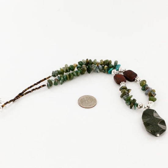Certified Authentic Navajo .925 Sterling Silver Natural Turquoise Jade Native American Necklace 15215-38 Certified Authentic Navajo .925 Sterling Silver Natural Turquoise Jade Native American Necklace 15215-38