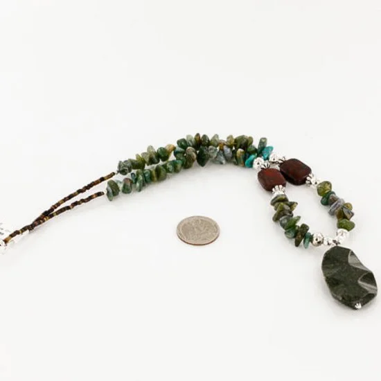 Certified Authentic Navajo .925 Sterling Silver Natural Turquoise Jade Native American Necklace 15215-38 Certified Authentic Navajo .925 Sterling Silver Natural Turquoise Jade Native American Necklace 15215-38