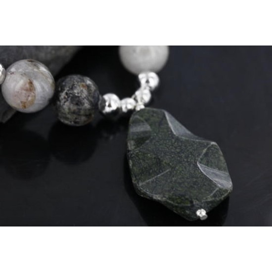Certified Authentic Navajo .925 Sterling Silver Natural Turquoise Jasper Agate Native American Necklace 752100-20 Certified Authentic Navajo .925 Sterling Silver Natural Turquoise Jasper Agate Native American Necklace 752100-20