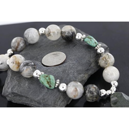 Certified Authentic Navajo .925 Sterling Silver Natural Turquoise Jasper Agate Native American Necklace 752100-20 Certified Authentic Navajo .925 Sterling Silver Natural Turquoise Jasper Agate Native American Necklace 752100-20