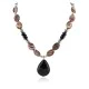 Certified Authentic Navajo .925 Sterling Silver Natural Turquoise Jasper Black Onyx Native American Necklace  750199-5