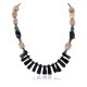 Certified Authentic Navajo .925 Sterling Silver Natural Turquoise Jasper Hematite Black Onyx Native American Necklace 16091-6