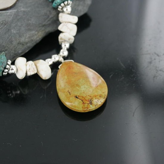 Navajo .925 Sterling Silver Natural Turquoise Jasper Native American Necklace 15213-21 Navajo .925 Sterling Silver Natural Turquoise Jasper Native American Necklace 15213-21