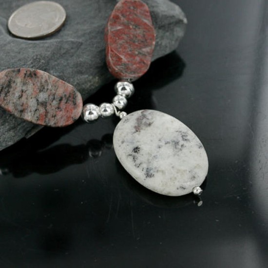 Certified Authentic Navajo .925 Sterling Silver Natural Turquoise Jasper Native American Necklace 15632-45 Certified Authentic Navajo .925 Sterling Silver Natural Turquoise Jasper Native American Necklace 15632-45