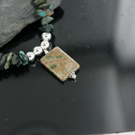 Certified Authentic Navajo .925 Sterling Silver Natural Turquoise Jasper Native American Necklace 370902838096 Certified Authentic Navajo .925 Sterling Silver Natural Turquoise Jasper Native American Necklace 370902838096
