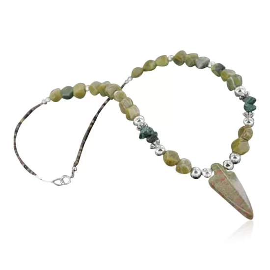 Certified Authentic Navajo .925 Sterling Silver Natural Turquoise Jasper Native American Necklace 370955202645 Certified Authentic Navajo .925 Sterling Silver Natural Turquoise Jasper Native American Necklace 370955202645