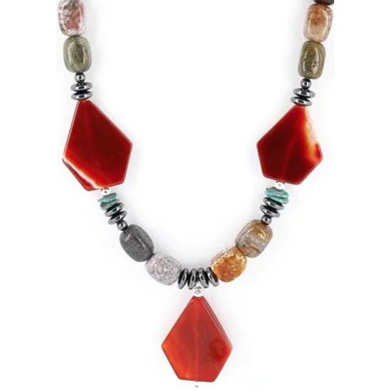 Certified Authentic Navajo .925 Sterling Silver Natural Turquoise Jasper Native American Necklace 371054289579