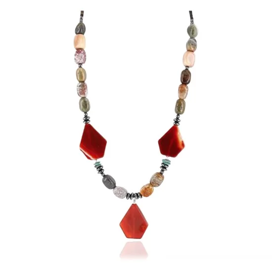 Certified Authentic Navajo .925 Sterling Silver Natural Turquoise Jasper Native American Necklace 371054289579