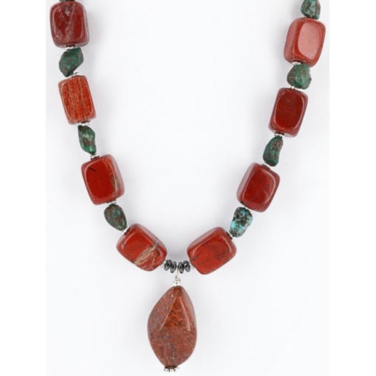 Certified Authentic Navajo .925 Sterling Silver Natural Turquoise Jasper Native American Necklace 390794816080 Certified Authentic Navajo .925 Sterling Silver Natural Turquoise Jasper Native American Necklace 390794816080
