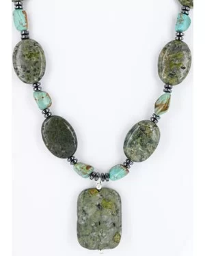Certified Authentic Navajo .925 Sterling Silver Natural Turquoise Jasper Native American Necklace 390797831539 Certified Authentic Navajo .925 Sterling Silver Natural Turquoise Jasper Native American Necklace 390797831539