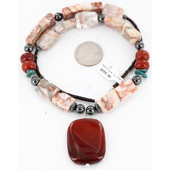 Certified Authentic Navajo .925 Sterling Silver Natural Turquoise Jasper Native American Necklace 391106079715 Certified Authentic Navajo .925 Sterling Silver Natural Turquoise Jasper Native American Necklace 391106079715