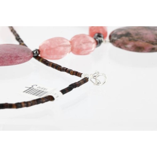 Certified Authentic Navajo .925 Sterling Silver Natural Turquoise Jasper Quartz Native American Necklace 15310-5 Certified Authentic Navajo .925 Sterling Silver Natural Turquoise Jasper Quartz Native American Necklace 15310-5
