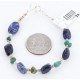 Certified Authentic Navajo .925 Sterling Silver NATURAL Turquoise LAPIS Native American Bracelet 371017041289