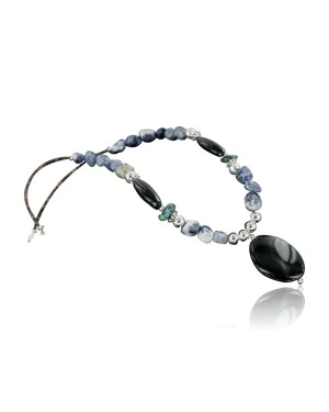 Certified Authentic Navajo .925 Sterling Silver Natural Turquoise Lapis Native American Necklace 370967577439