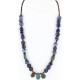 Certified Authentic Navajo .925 Sterling Silver Natural Turquoise LAPIS Native American Necklace 371024467618