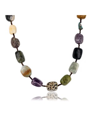 Certified Authentic Navajo .925 Sterling Silver Natural Turquoise Multicolor Native American Necklace 15800-25