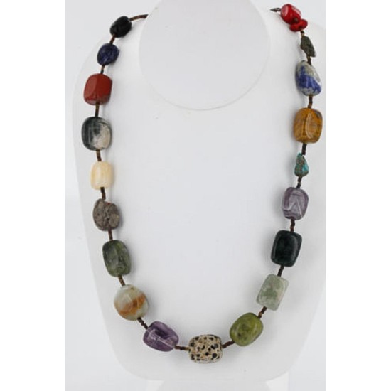 Certified Authentic Navajo .925 Sterling Silver Natural Turquoise Multicolor Native American Necklace 15800-25 Certified Authentic Navajo .925 Sterling Silver Natural Turquoise Multicolor Native American Necklace 15800-25
