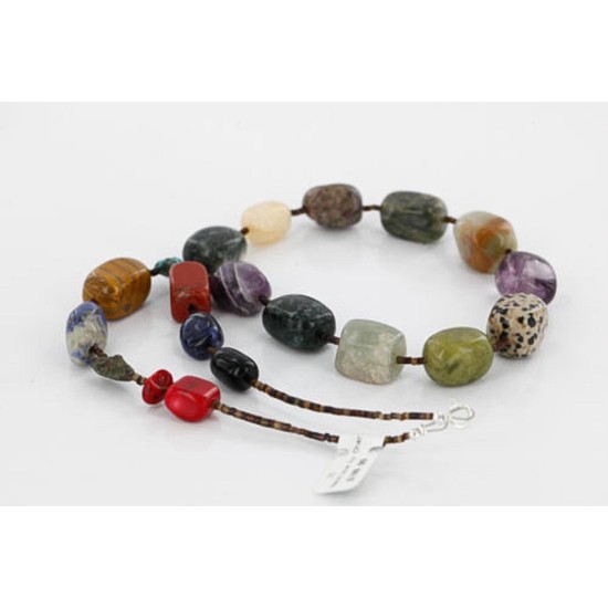 Certified Authentic Navajo .925 Sterling Silver Natural Turquoise Multicolor Native American Necklace 15800-25 Certified Authentic Navajo .925 Sterling Silver Natural Turquoise Multicolor Native American Necklace 15800-25