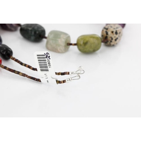 Certified Authentic Navajo .925 Sterling Silver Natural Turquoise Multicolor Native American Necklace 15800-25 Certified Authentic Navajo .925 Sterling Silver Natural Turquoise Multicolor Native American Necklace 15800-25