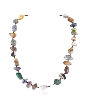 Certified Authentic Navajo .925 Sterling Silver Natural Turquoise Multicolor Native American Necklace 750111-4