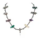 Certified Authentic Navajo .925 Sterling Silver Natural Turquoise Multicolor Stones Native American Necklace 16084-3