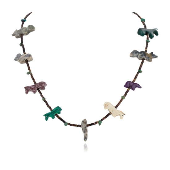 Certified Authentic Navajo .925 Sterling Silver Natural Turquoise Multicolor Stones Native American Necklace 16084-3 Certified Authentic Navajo .925 Sterling Silver Natural Turquoise Multicolor Stones Native American Necklace 16084-3