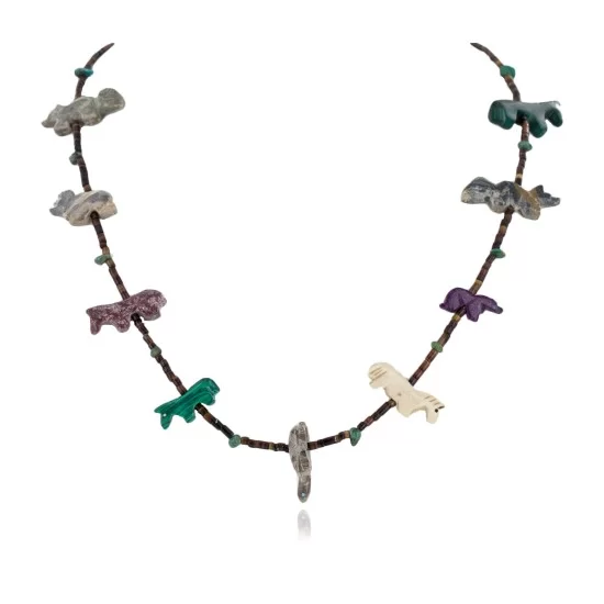Certified Authentic Navajo .925 Sterling Silver Natural Turquoise Multicolor Stones Native American Necklace 16084-3 Certified Authentic Navajo .925 Sterling Silver Natural Turquoise Multicolor Stones Native American Necklace 16084-3