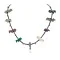 Certified Authentic Navajo .925 Sterling Silver Natural Turquoise Multicolor Stones Native American Necklace 16084-3