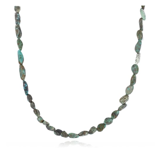Certified Authentic Navajo .925 Sterling Silver Natural Turquoise Native American Necklace 15890-1