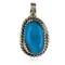 Certified Authentic Navajo .925 Sterling Silver Natural Turquoise Native American Necklace 16088-3