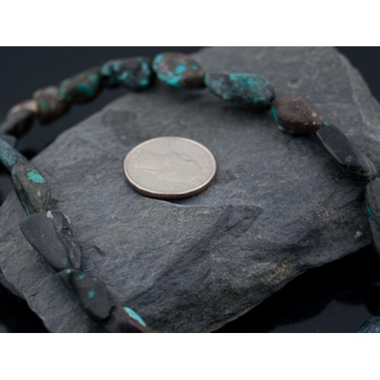Navajo .925 Sterling Silver Natural Turquoise Necklace 15357-33 Navajo .925 Sterling Silver Natural Turquoise Necklace 15357-33