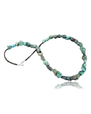 Certified Authentic Navajo .925 Sterling Silver Natural Turquoise Native American Necklace 370917908736