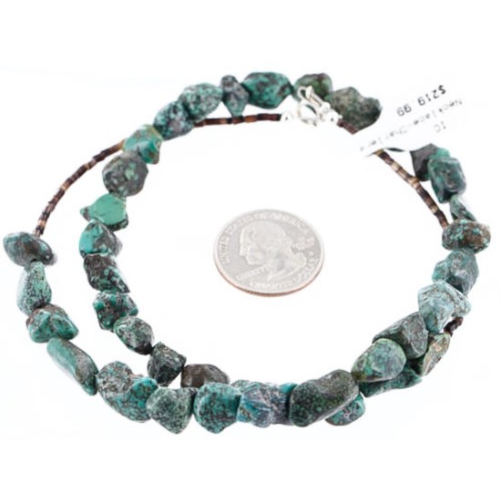 Navajo .925 Sterling Silver Natural Turquoise Native American Necklace 750109-02 Navajo .925 Sterling Silver Natural Turquoise Native American Necklace 750109-02