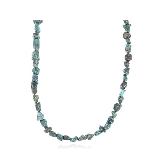 Navajo .925 Sterling Silver Natural Turquoise Native American Necklace 750109-02 Navajo .925 Sterling Silver Natural Turquoise Native American Necklace 750109-02