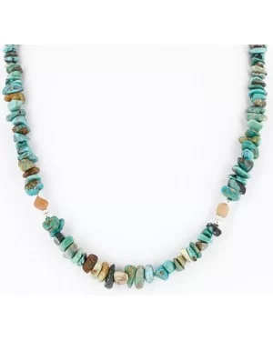 Certified Authentic Navajo .925 Sterling Silver Natural Turquoise Native American Necklace 390828695060