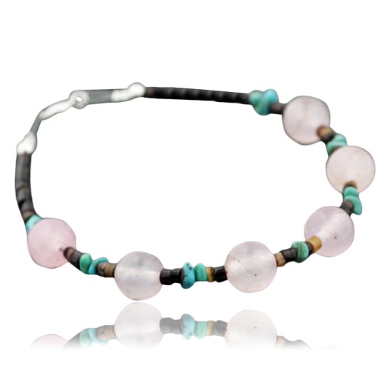Certified Authentic Navajo .925 Sterling Silver Natural Turquoise Native American Pink Quartz Bracelet 370972176075 Certified Authentic Navajo .925 Sterling Silver Natural Turquoise Native American Pink Quartz Bracelet 370972176075