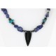 Certified Authentic Navajo .925 Sterling Silver Natural Turquoise, Onyx and LAPIS Native American Necklace 371060794713