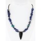 Certified Authentic Navajo .925 Sterling Silver Natural Turquoise, Onyx and LAPIS Native American Necklace 371060794713