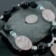 Certified Authentic Navajo .925 Sterling Silver Natural Turquoise Onyx Native American Necklace 15215-19