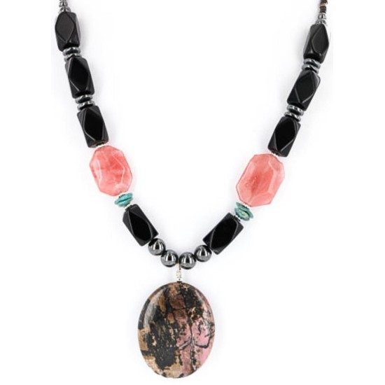 Certified Authentic Navajo .925 Sterling Silver Natural Turquoise Onyx Native American Necklace 371060605007 Certified Authentic Navajo .925 Sterling Silver Natural Turquoise Onyx Native American Necklace 371060605007