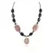 Certified Authentic Navajo .925 Sterling Silver Natural Turquoise Pink Jasper Black Onyx Hematite Native American Necklace 16092-2