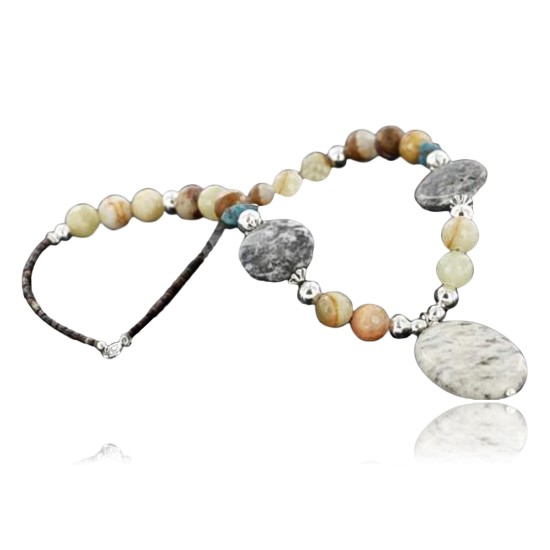 Certified Authentic Navajo .925 Sterling Silver Natural Turquoise Quartz Native American Necklace 15265-181 Certified Authentic Navajo .925 Sterling Silver Natural Turquoise Quartz Native American Necklace 15265-181