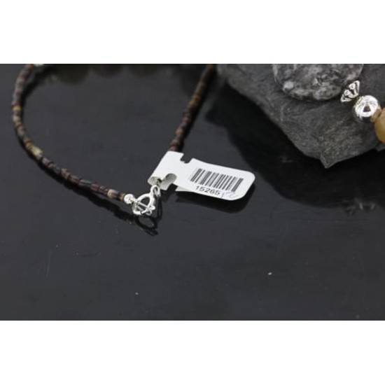 Certified Authentic Navajo .925 Sterling Silver Natural Turquoise Quartz Native American Necklace 15265-181 Certified Authentic Navajo .925 Sterling Silver Natural Turquoise Quartz Native American Necklace 15265-181