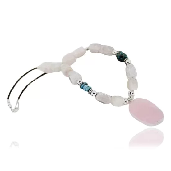 Certified Authentic Navajo .925 Sterling Silver Natural Turquoise Quartz Native American Necklace 15383-9