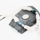 Certified Authentic Navajo .925 Sterling Silver Natural Turquoise Quartz Native American Necklace 15383-9
