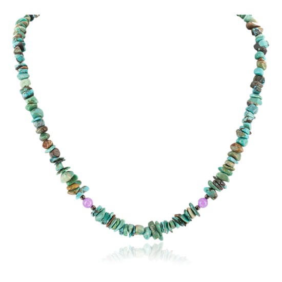 Certified Authentic Navajo .925 Sterling Silver Natural Turquoise Quartz Native American Necklace 15851-139