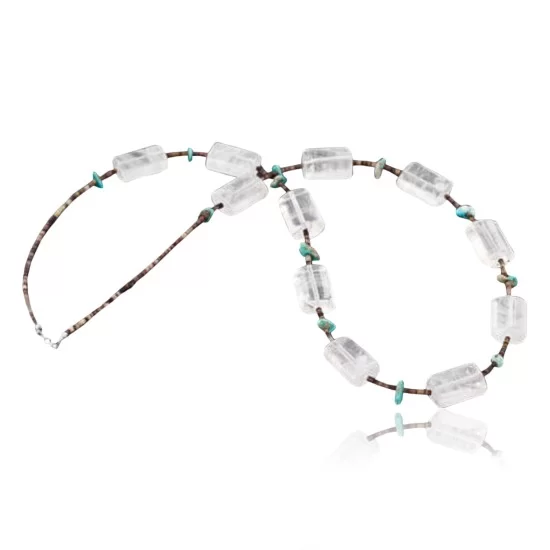 Certified Authentic Navajo .925 Sterling Silver Natural  Turquoise Quartz Native American Necklace 371029586911